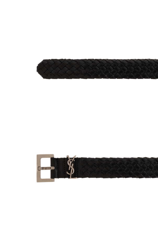 Black Leather woven belt Saint Laurent - Vitkac AS